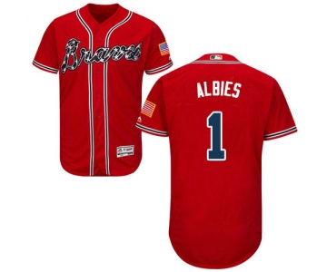 Atlanta Braves 1 Ozzie Albies Red Flexbase Authentic Collection Stitched Baseball Jersey