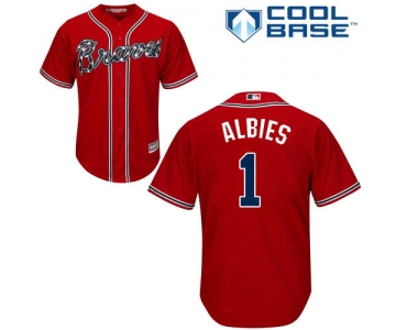 Atlanta Braves 1 Ozzie Albies Red New Cool Base Stitched Baseball Jersey