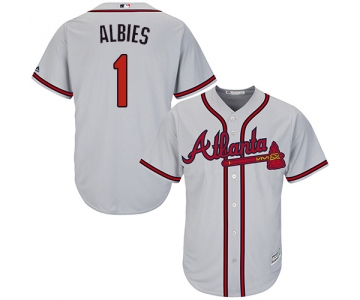 Braves #1 Ozzie Albies Grey Cool Base Stitched Youth Baseball Jersey