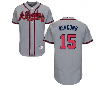 Atlanta Braves #15 Men's Sean Newcomb Authentic Grey Road Flex Base Baseball Jersey