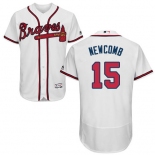 Atlanta Braves #15 Men's Sean Newcomb Authentic White Home Flex Base Baseball Jersey