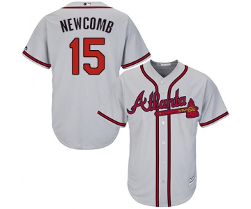 Atlanta Braves #15 Men's Sean Newcomb Replica Grey Road Cool Base Baseball Jersey