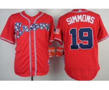 Atlanta Braves #19 Andrelton Simmons 2014 Red Jersey