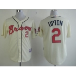 Atlanta Braves #2 Melvin Upton Cream Jersey