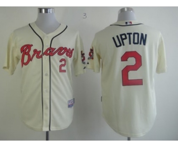 Atlanta Braves #2 Melvin Upton Cream Jersey