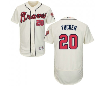 Atlanta Braves 20 Preston Tucker Cream Flexbase Authentic Collection Stitched Baseball Jersey