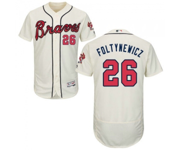 Atlanta Braves 26 Mike Foltynewicz Cream Flexbase Authentic Collection Stitched Baseball Jersey