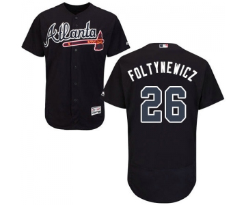 Atlanta Braves 26 Mike Foltynewicz Navy Blue Flexbase Authentic Collection Stitched Baseball Jersey