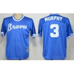 Atlanta Braves #3 Dale Murphy Mesh BP Blue Throwback Jersey