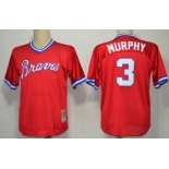 Atlanta Braves #3 Dale Murphy Mesh BP Red Throwback Jersey