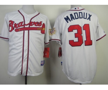 Atlanta Braves #31 Greg Maddux White Cool Base Jersey