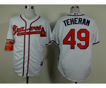 Atlanta Braves #49 Julio Teheran White Jersey
