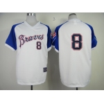 Atlanta Braves #8 Bob Uecker 1974 White Throwback Jersey