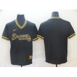 Men Atlanta Braves Blank Black gold Game Nike 2022 MLB Jersey