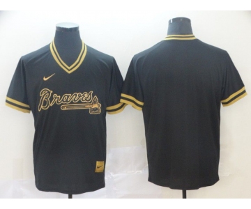 Men Atlanta Braves Blank Black gold Game Nike 2022 MLB Jersey
