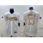 Men's Atlanta Braves #13 Ronald Acuna Jr White 2022 All Star Stitched Flex Base Nike Jersey