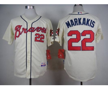 Men's Atlanta Braves #22 Nick Markakis Cream Jersey