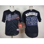 Men's Atlanta Braves #22 Nick Markakis Navy Blue Jersey