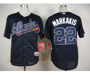 Men's Atlanta Braves #22 Nick Markakis Navy Blue Jersey