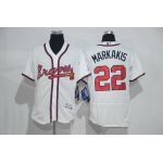 Men's Atlanta Braves #22 Nick Markakis White Home 2016 Flexbase Stitched Baseball Jersey
