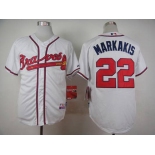 Men's Atlanta Braves #22 Nick Markakis White Jersey