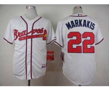 Men's Atlanta Braves #22 Nick Markakis White Jersey