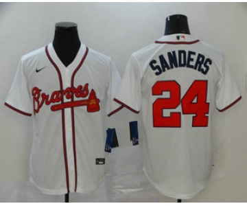 Men's Atlanta Braves #24 Deion Sanders White Stitched MLB Cool Base Nike Jersey