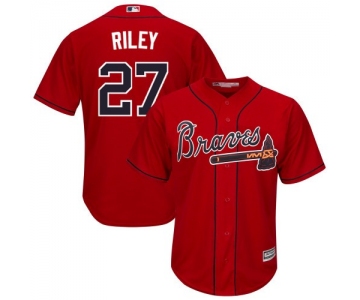 Men's Atlanta Braves 27 Austin Riley Cool Base Red Jersey