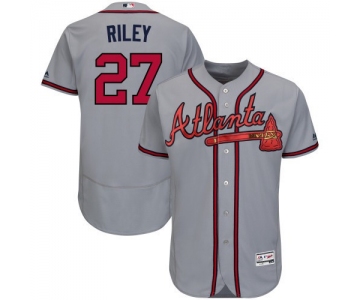 Men's Atlanta Braves #27 Austin Riley Grey Flex Base Stitched Jersey