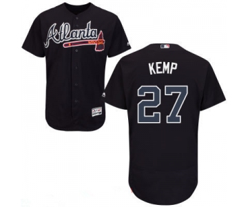 Men's Atlanta Braves #27 Matt Kemp Navy Blue 2016 Majestic Flex Base Stitched MLB Jersey