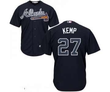 Men's Atlanta Braves #27 Matt Kemp Navy Blue Majestic Cool Base Stitched MLB Jersey
