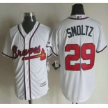 Men's Atlanta Braves #29 John Smoltz Home White Retired Player 2015 MLB Cool Base Jersey