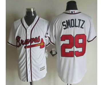 Men's Atlanta Braves #29 John Smoltz Home White Retired Player 2015 MLB Cool Base Jersey