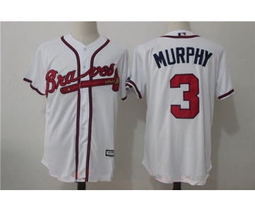 Men's Atlanta Braves #3 Dale Murphy Retired White Home Home Stitched MLB Majestic Cool Base Jersey