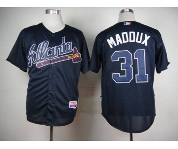 Men's Atlanta Braves #31 Greg Maddux Navy Blue Cool Base Jersey