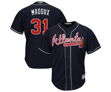 Men's Atlanta Braves #31 Greg Maddux Navy Blue Cool Base Stitched Baseball Jersey