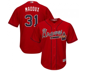 Men's Atlanta Braves #31 Greg Maddux Red Cool Base Stitched Baseball Jersey