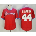 Men's Atlanta Braves #44 Hank Aaron Red 1980 Throwback Mesh Batting Practice Stitched MLB Mitchell & Ness Jersey