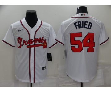 Men's Atlanta Braves #54 Max Fried White Stitched MLB Cool Base Nike Jersey
