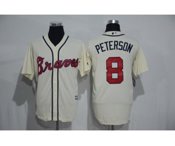 Men's Atlanta Braves #8 Jace Peterson Cream Cool Base Stitched Baseball Jersey