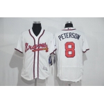 Men's Atlanta Braves #8 Jace Peterson White Home 2016 Flexbase Stitched Baseball Jersey