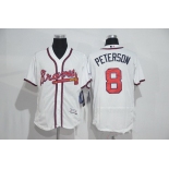 Men's Atlanta Braves #8 Jace Peterson White Home 2016 Flexbase Stitched Baseball Jersey