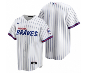 Men's Atlanta Braves Blank 2021 White City Connect Stitched Jersey