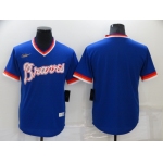 Men's Atlanta Braves Blank Blue Cooperstown Collection Stitched MLB Throwback Jersey