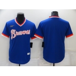 Men's Atlanta Braves Blank Blue Cooperstown Collection Stitched MLB Throwback Jersey
