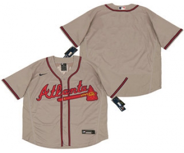 Men's Atlanta Braves Blank Gray Stitched MLB Flex Base Nike Jersey