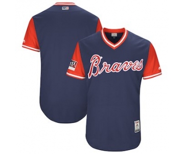 Men's Atlanta Braves Blank Majestic Navy 2018 Players' Weekend Authentic Team Jersey