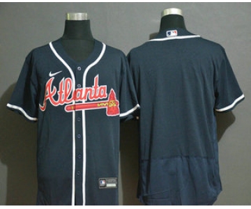 Men's Atlanta Braves Blank Navy Blue Stitched MLB Flex Base Nike Jersey