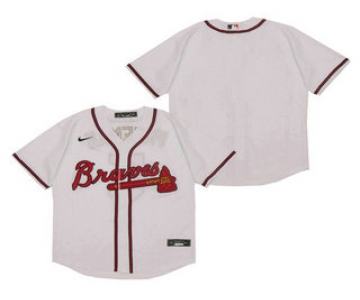 Men's Atlanta Braves Blank White Stitched MLB Cool Base Nike Jersey