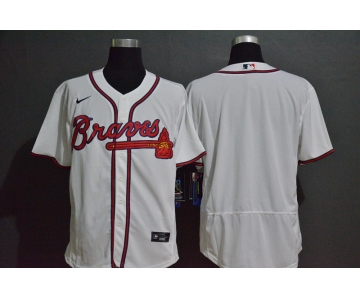 Men's Atlanta Braves Blank White Stitched MLB Flex Base Nike Jersey